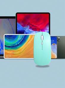 1pc Silent Plastic Wireless Mouse Compatible With iPad And Laptop - Mint Green - View 4