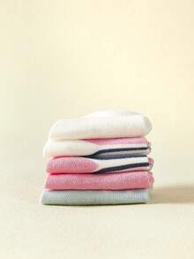 5 Pairs Striped & Floral Pattern Baby Socks, Everyday Wear - Multicolor - View 2