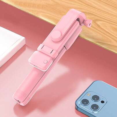 多功能补光灯带美颜自拍杆和可折叠手机支架三脚架，适用于暑假、旅行、户外活动、直播三脚架