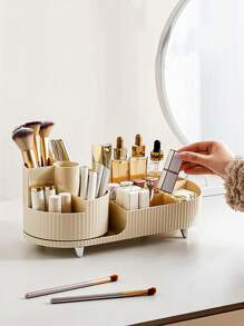 化妝刷收納盒,1入組格大容量化妝刷口紅眼妝化妝品收納袋化妝刷支架 - 白色 - 查看 3