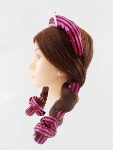 Fully Hair Curler Roller,3Pcs Black Heatless Hair Curling Roller & Scrunchie Set Without Heat Spiral Hair Roller No Heat Sleeping Slouchy Curling Iron - Multicolor - View 3