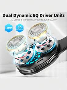 KOFIRE 2.4GHz/Wireless Gaming Headset, Wireless Gaming Headset Compatible With Switch, PC, , , Vibration Feedback Over Ear Headphones With Noise-Proof Mic, LED Light - Black and White - View 7