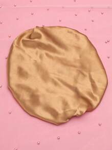 頭髮帽子,1入組金色緞面蝴蝶結髮箍帽子適用於睡眠,洗澡,頭髮護理和寬滿滿帽乾濕頭髮帽