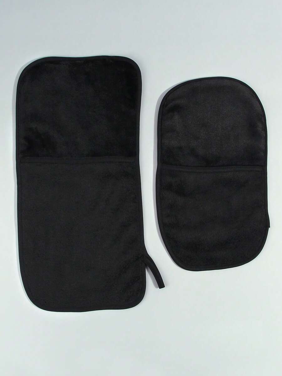 2pcs Facial Cleaning Towel - Black - View 1
