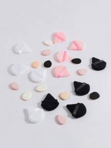 Bông phấn trang điểm , 12 cái Bột Puff & 12 cái Nhỏ bé Mỹ phẩm Bọt biển Trang điểm Máy xay - Nhiều màu - Xem 2