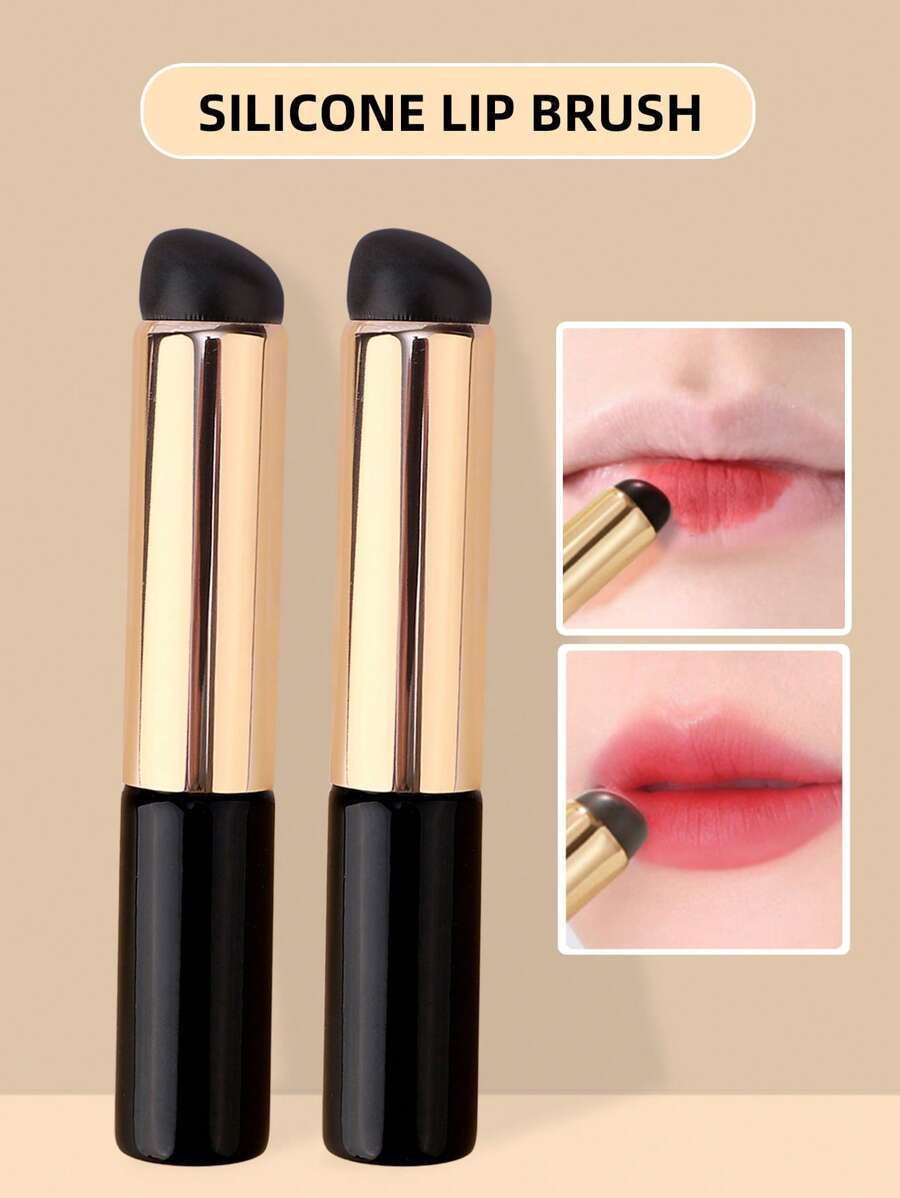 2入組/包新風格矽膠唇刷便攜口紅刷混紡刷手指刷遮瑕刷