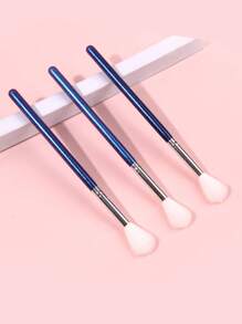 3pcs/set Blue Highlights & Multicolor Blush Brush, Multifunctional Professional Makeup Brush, Cosmetic Tool