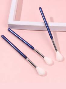 3pcs/set Blue Highlights & Multicolor Blush Brush, Multifunctional Professional Makeup Brush, Cosmetic Tool