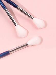 3pcs/set Blue Highlights & Multicolor Blush Brush, Multifunctional Professional Makeup Brush, Cosmetic Tool