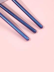 3pcs/set Blue Highlights & Multicolor Blush Brush, Multifunctional Professional Makeup Brush, Cosmetic Tool
