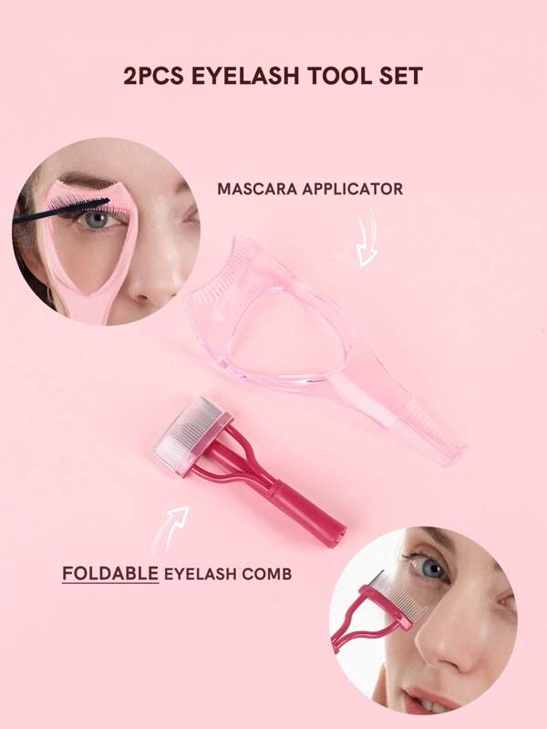 2pcs Eyelash Tool Set, Plastic Makeup Upper Lower Eye Lash Mascara