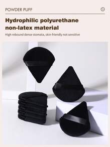 Mút trang điểm, Bộ 8 mút trang điểm dạng tam giác mềm mịn dạng khoáng dùng để trang điểm mặt - màu đen - Xem 3