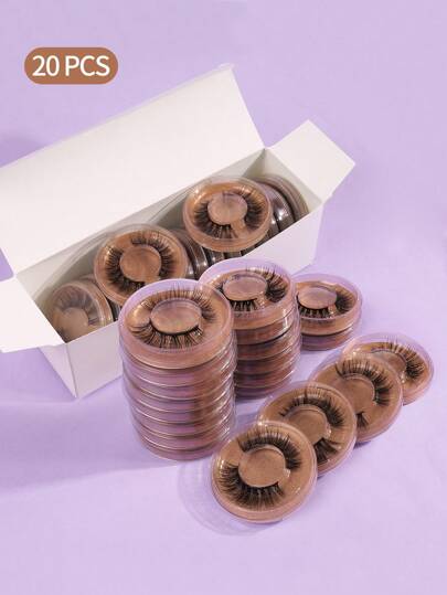 MAGEFY 20 pares de pestañas postizas naturales de estilo mixto con estuche de transporte, pestañas manga esponjosas y delgadas para uso diario, pestañas postizas, pestañas, pestañas postizas, artículos esenciales de viaje