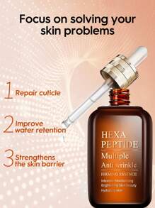 抗衰老精華液,1入組,多重抗皺保濕,緊實提拉精華液,軟化肌膚,提高彈性,撫平皺紋,減少老化跡象,女士護膚面部精華液,萬聖節和聖誕夜 - 咖啡棕 - 查看 3