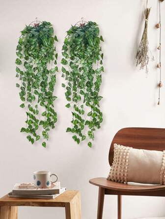 1 pièce de feuillage artificiel suspendu pour la décoration murale de la maison, de la pièce, du jardin, du bureau, du studio photo, des fêtes. Plantes artificielles, décoration d'automne, bureau, jardin, décoration de chambre, article de décoration de Noël pour les cadeaux