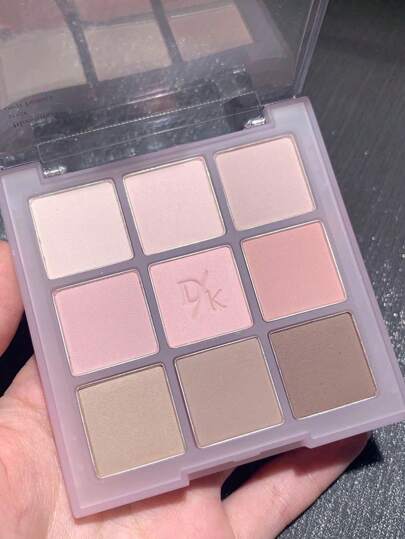 DIKALU 9色眼影盤,1入組高度色素沉著持久防水眼妝託盤眼影袖珍眼影