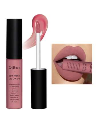 QIBEST 啞光唇膏,高度色素沉著持久穿戴不粘杯子液體口紅唇彩唇釉