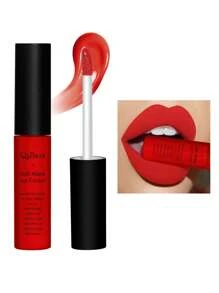 QIBEST Soft Matte Lip Cream,Highly Pigmented Long-Lasting Wear Non-Stick Cup Liquid Lipstick Lip Gloss Lip Glaze - Gỗ đỏ - Xem 1