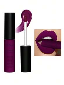 QIBEST Soft Matte Lip Cream,Highly Pigmented Long-Lasting Wear Non-Stick Cup Liquid Lipstick Lip Gloss Lip Glaze - 紫色 - 查看 1
