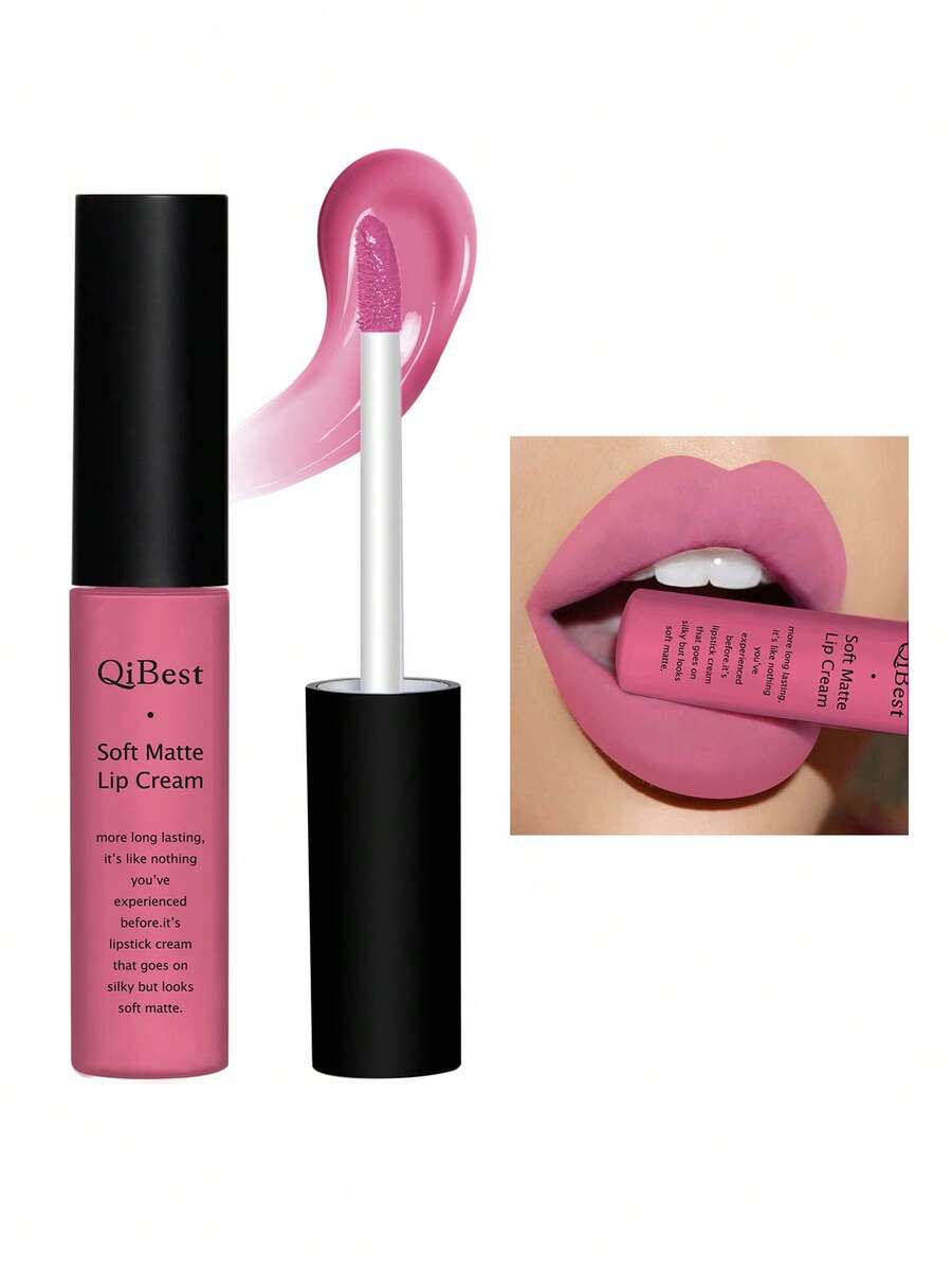 QIBEST Soft Matte Lip Cream, Non-Stick Cup Long-Lasting Liquid Lipstick - 紫丁香色 - 查看 1
