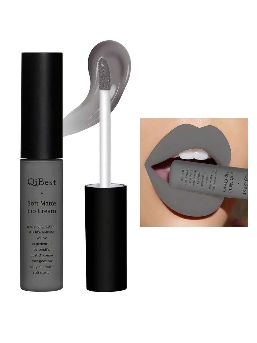QIBEST Soft Matte Lip Cream, Non-Stick Cup Long-Lasting Liquid Lipstick Highly Pigmented LiP Cream - 829 Dark Claret - View 1
