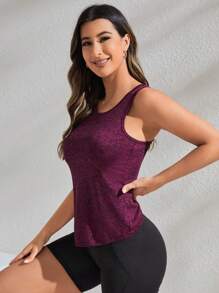 SHEIN Sport Studio Cut Out Back Sports Tank Top