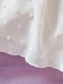 Đầm em bé Nơ Bướm Xù Dải chun màu trơn - trắng - Xem 8