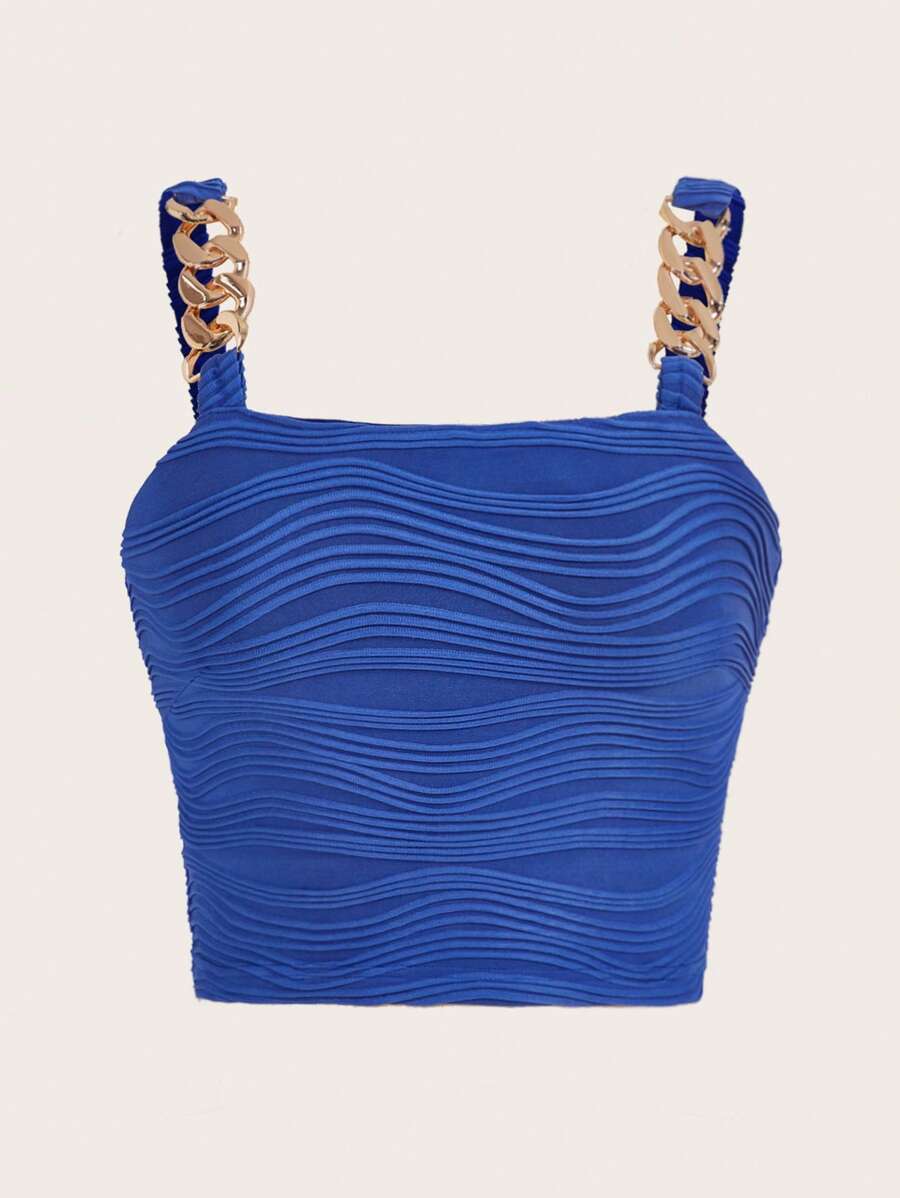 SHEIN BAE Áo khoác và áo lót dành cho xe tăng nữ Chuỗi màu trơn Giải trí - Màu xanh lam - Xem 1