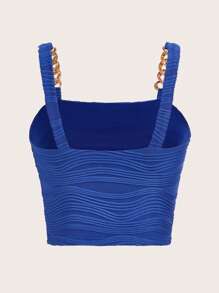 SHEIN BAE Áo khoác và áo lót dành cho xe tăng nữ Chuỗi màu trơn Giải trí - Màu xanh lam - Xem 2