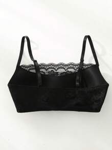 SHEIN Lencería Sujetador Bralette De Encaje Floral - Negro - Ver 2