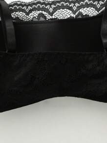 SHEIN Lencería Sujetador Bralette De Encaje Floral - Negro - Ver 4