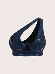 SHEIN ICON 單肩鏤空短款上衣 - 藏蓝色 - 查看 1