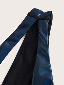 SHEIN ICON 單肩鏤空短款上衣 - 藏蓝色 - 查看 3