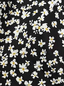 DAZY Ditsy Floral Print Skirt Vacation Outfits Women - Black - View 8