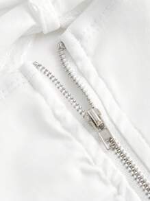 SHEIN ICON Cut Out Draped Front Crop Wide Strap Top - White - View 3