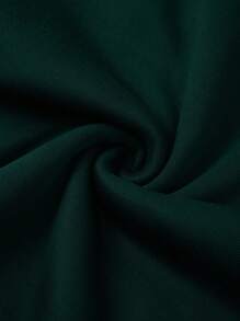 Manfinity Dauomo 男士字母圖案加絨內裏連帽衫 - 墨綠色 - 查看 6