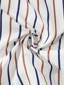 SHEIN Young Boy Striped Bow Front Shirt & Suspender Trousers Set - Multicolor - View 4