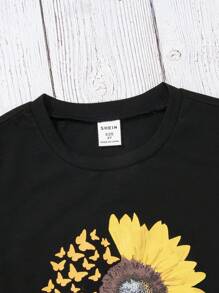 Tops con gái lớn Hoa Giải trí - màu đen - Xem 4