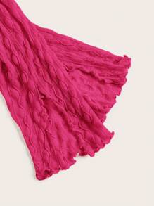 SHEIN ICON 木耳邊前紐扣短款上衣 - 玫紅色 - 查看 3