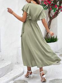 SHEIN Maternity Butterfly Sleeve Split Thigh Dress