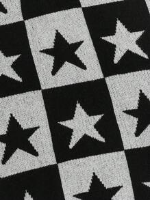 ROMWE MEN Academia Hombres Chaleco de punto de cuadros & con patrón de estrella - Multicolor - Ver 4