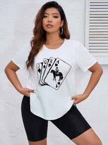 Camiseta con estampado de póker - Blanco - Ver 1