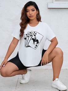 Camiseta con estampado de póker - Blanco - Ver 3