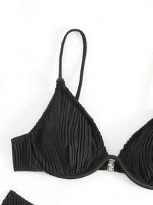 SHEIN Swim Summer Beach Solid Underwire Bikini Set Micro Bikini Setswimsuit SetTwo Pieces Bikini