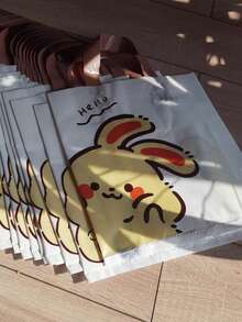 Cartoon Cute Rabbit Printed Plastic Handbag - Multicolor - View 3