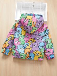 SHEIN Cô Gái Trẻ Đồ họa Hoạt hình áo có mũ Áo khoác - Nhiều màu - Xem 2