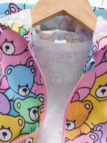 SHEIN Cô Gái Trẻ Đồ họa Hoạt hình áo có mũ Áo khoác - Nhiều màu - Xem 5