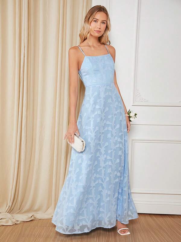 SHEIN Belle Solid Cut Out Back Cami Bridesmaid Dress SHEIN USA