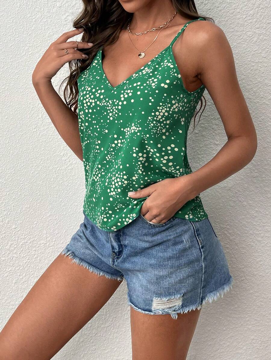 SHEIN Clasi Áo khoác và áo lót dành cho xe tăng nữ Tất cả trên in Giải trí - màu xanh lá - Xem 1