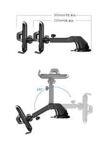 Giá đỡ điện thoại cốc hút ô tô đa chức năng - màu đen - Xem 2